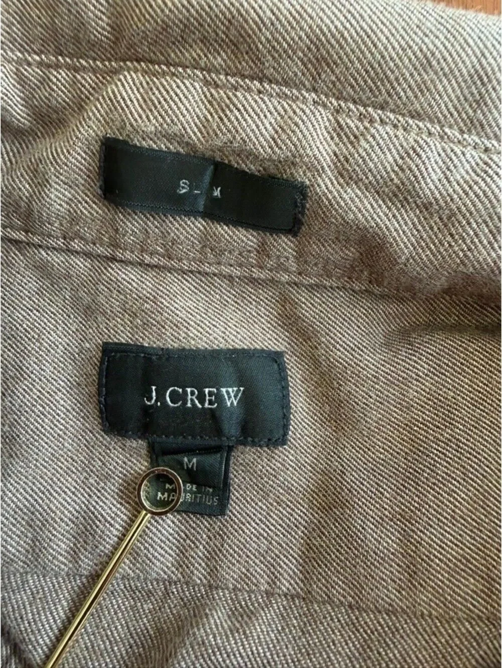 J.Crew Men's Long Sleeve Button-Down Shirt Heathered Brown - Size M